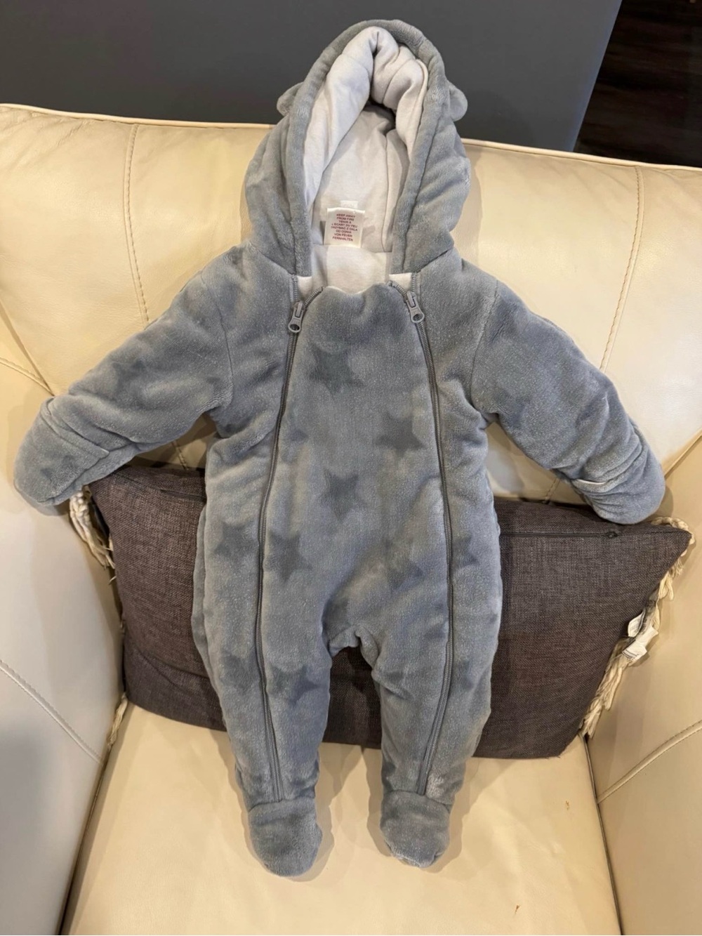Fleece Baby One-Piece Snowsuit 6-9months